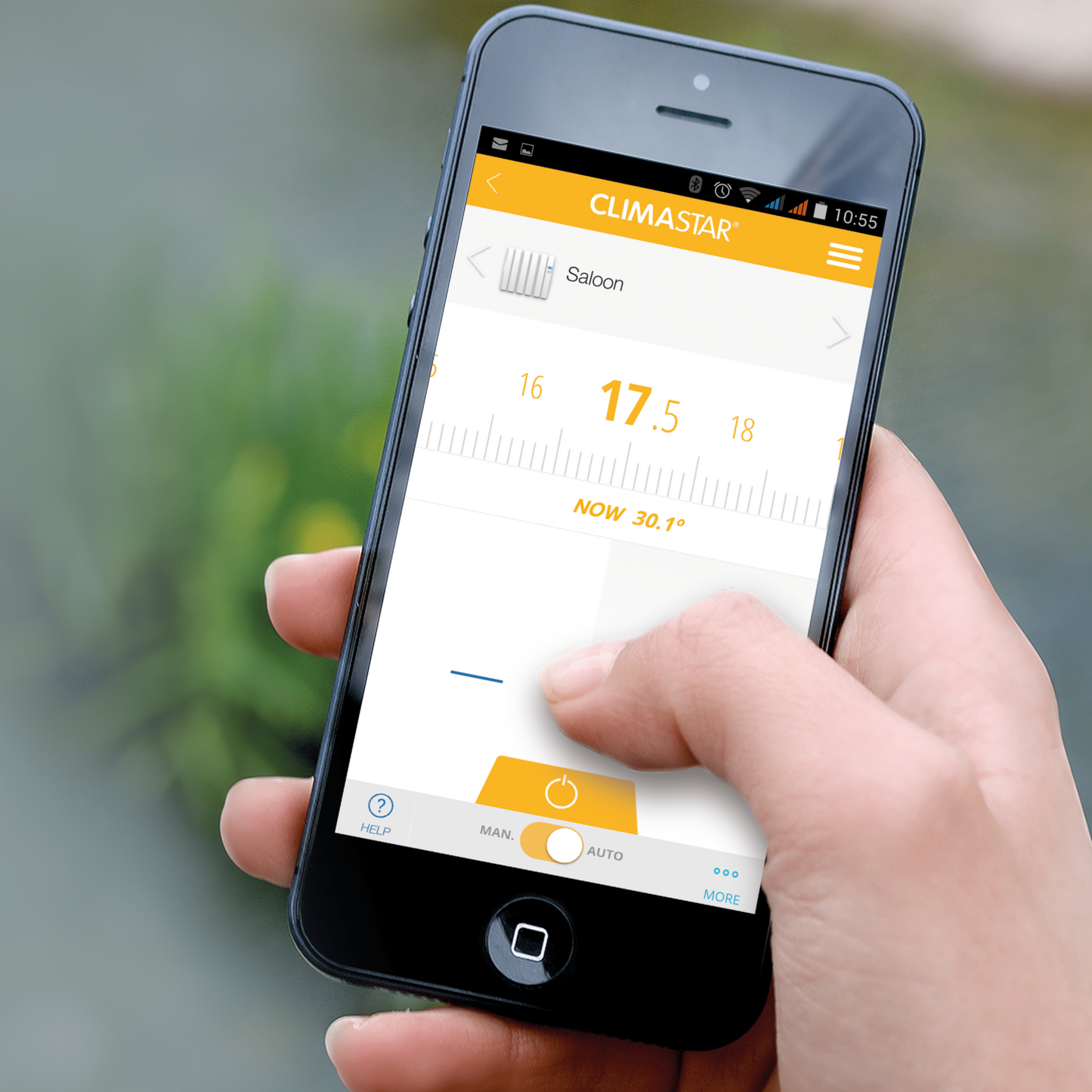 Climastar Avant WiFi Hybridheizung mit Steinoberfläche, 1300 W, 100 x 50 cm, programmierbarer Thermostat.