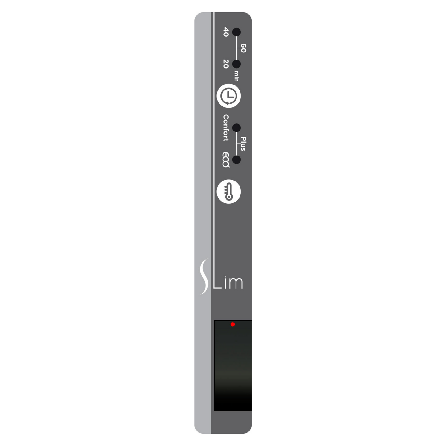 Handtuchtrockner Climastar Slim 500 mit Stein-Design, 500 Watt, 25 x 100 cm, wandmontierbar.