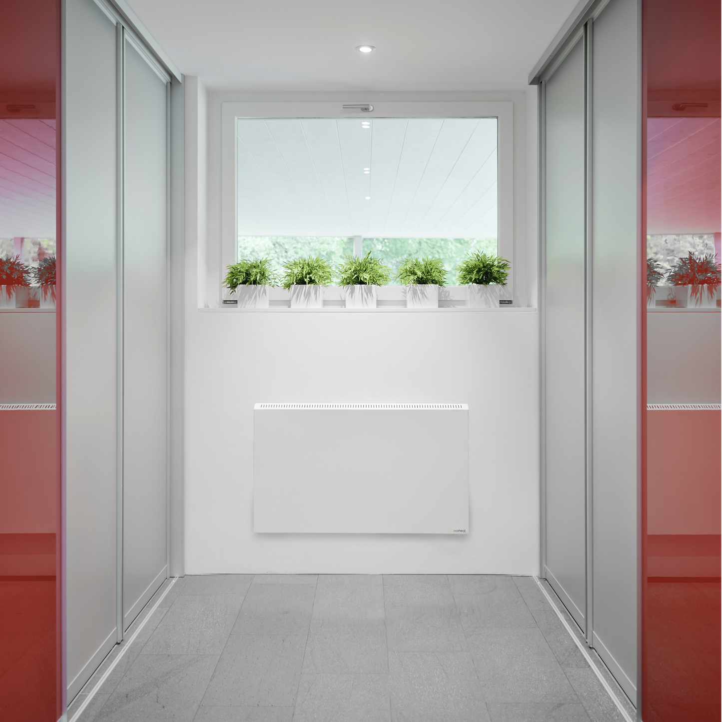 ecoheat Hybrid 1000 Heizung mit Infrarot und Konvektion, energiesparend und wartungsfrei.