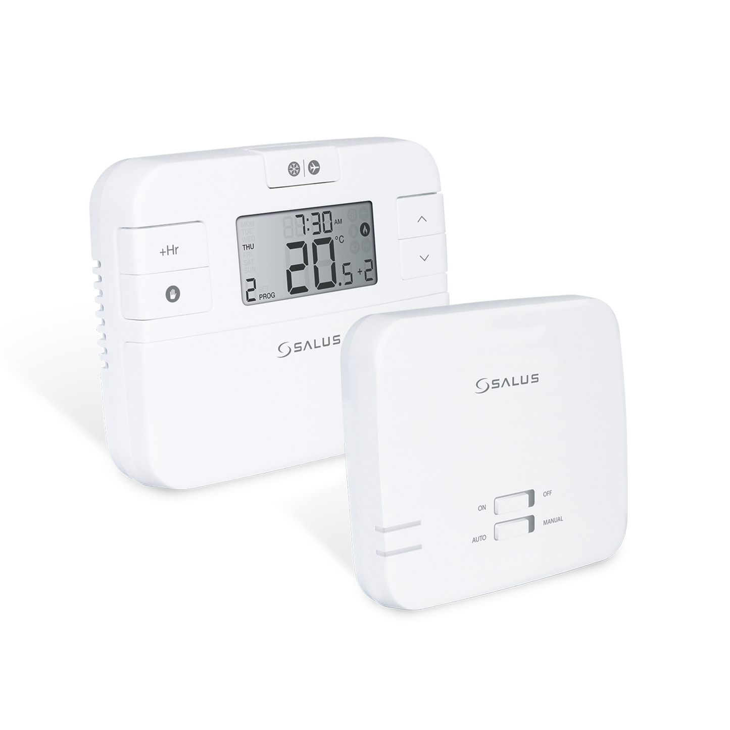 Salus RT510RF Thermostat mit 6 Schaltzeiten, 30 m Funkreichweite und Batteriebetrieb.