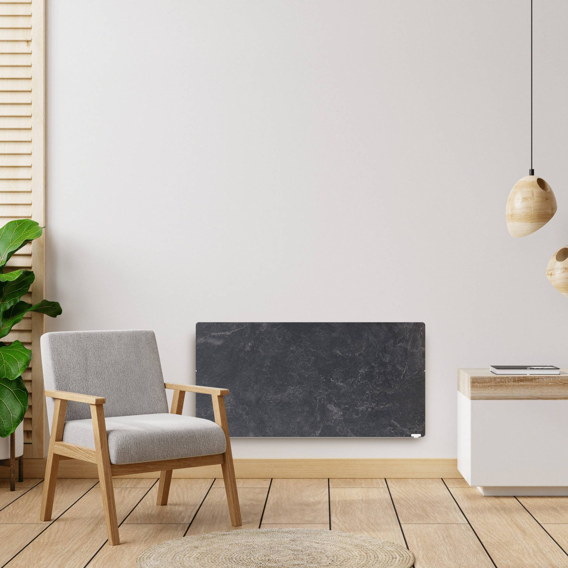 Climastar Avant Touch Infrarot-Heizung 2000 W mit programmierbarem Thermostat und Steinoberfläche, 50 x 100 cm.