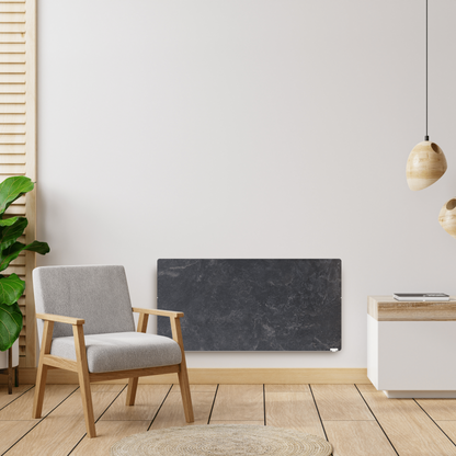 Climastar Avant Touch Infrarot-Heizung 2000 W mit programmierbarem Thermostat und Steinoberfläche, 50 x 100 cm.