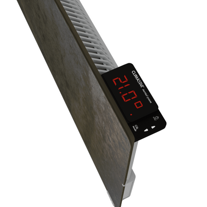 Climastar Avant Touch 2000 W Hybridheizung mit Thermostat und Steinoberfläche, 50 x 100 cm, in Terra Limestone.