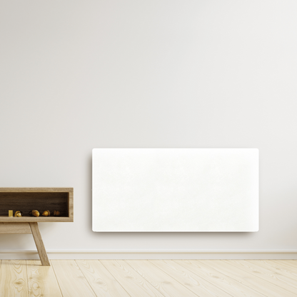 Climastar Avant Touch 2000 W Hybridheizung mit WiFi und programmierbarem Thermostat, 50 x 100 cm, weisse Quartz-Oberfläche.