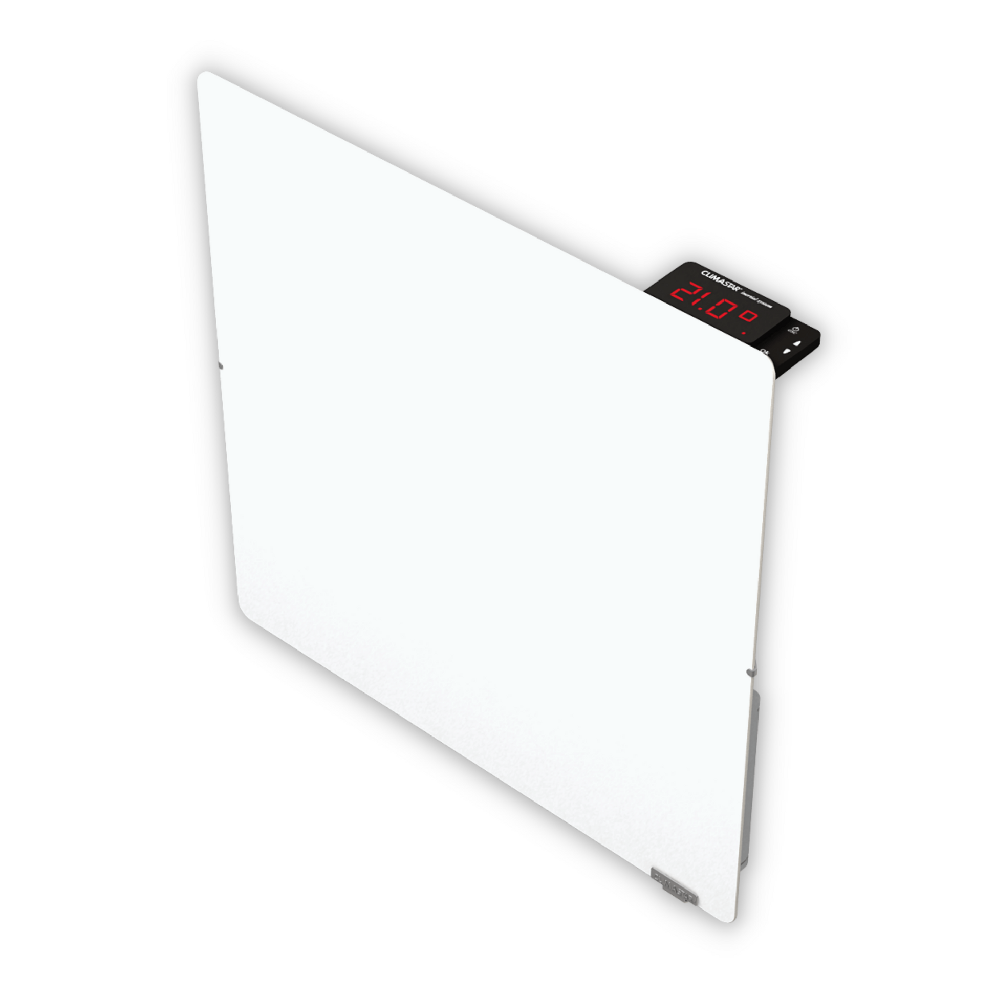 Climastar Avant Touch 800 W Hybridheizung 50x50 cm in Weiss mit frostschutz und temperatursteuerung.