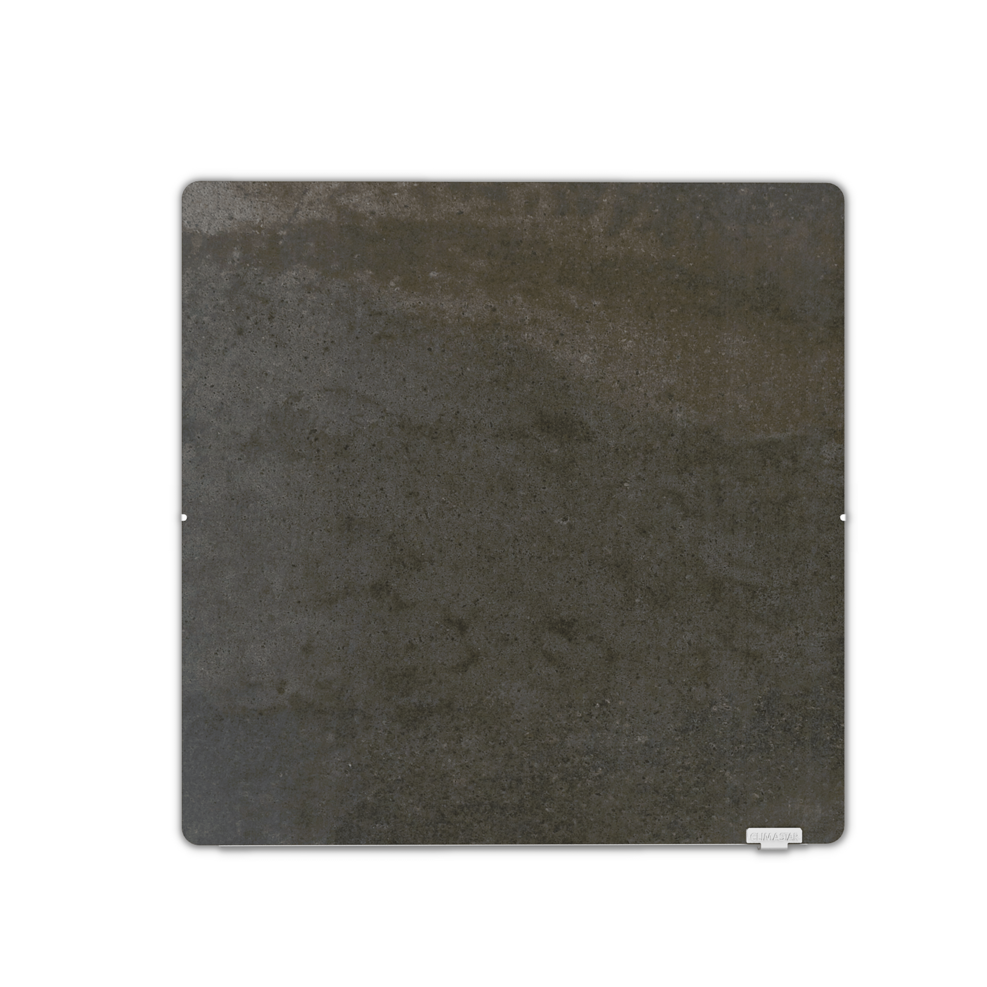 Climastar Avant Touch Hybridheizung 800 W in Terra Limestone, kompakte 50 x 50 cm Wandmontage mit eco-Sparmodus.