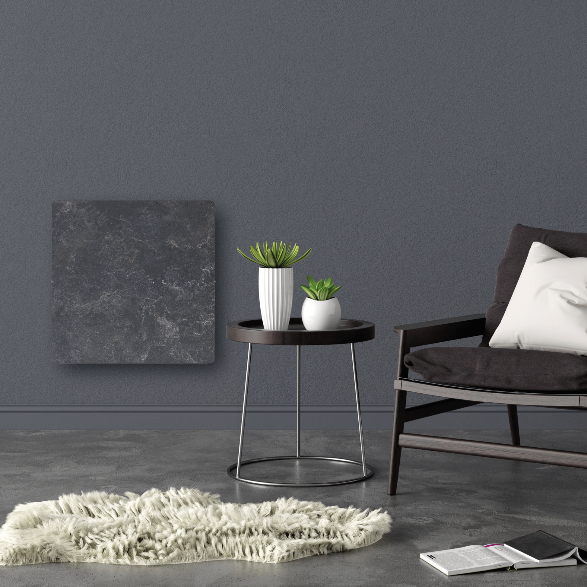 Climastar Avant Touch Hybridheizung in Dark Natura mit 800 Watt und 50 x 50 cm für effiziente Wärmeregulierung.