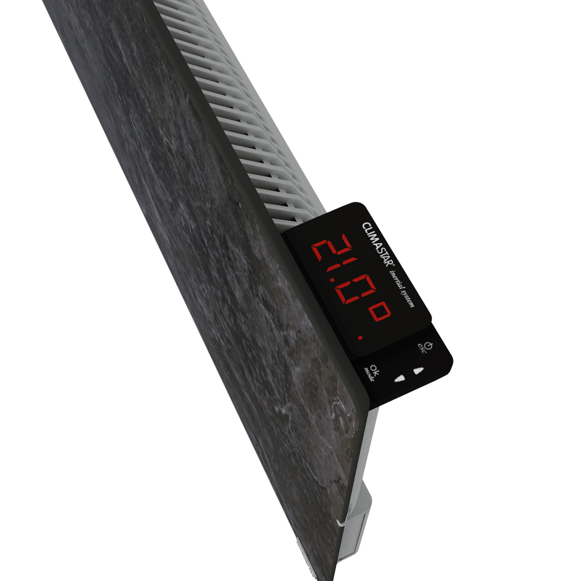 Klimaster Avant Touch Infrarotheizung 800W in Dark Natura, 50 x 50 cm für Wandmontage.