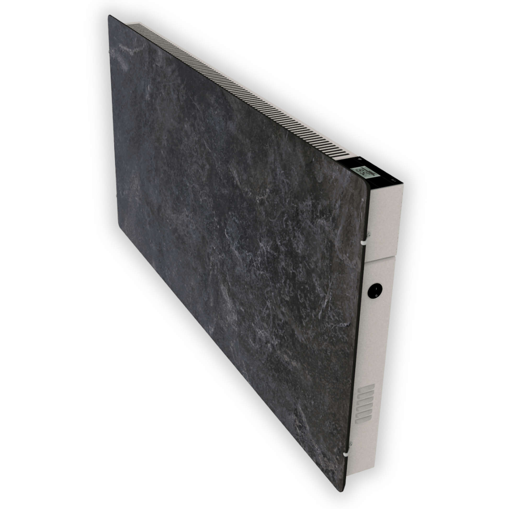 Climastar Avant WiFi 2000 W Infrarot Hybridheizung mit 50 x 100 cm Steinoberfläche.