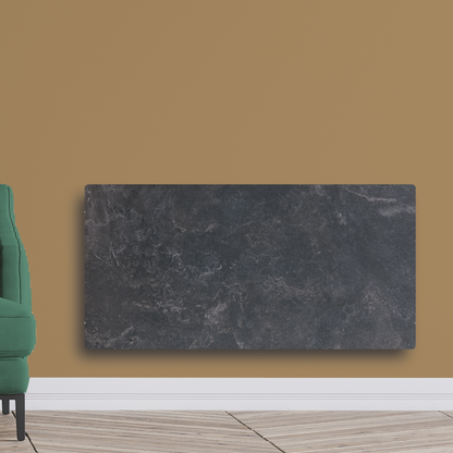 Climastar Avant WiFi Infrarotheizung 2000 W mit dunkel natürlicher Steinoberfläche, 50 x 100 cm.