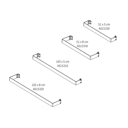 Climastar Handtuchhalter in silberner Farbe, Länge 102 cm, Tiefe 8 cm, ideal für Infrarotheizung.