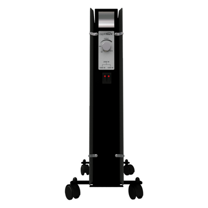 Climastar Optimax Dark Natura Infrarotheizung mit Aluminiumgriff, 1000-2000 Watt und integriertem Thermostat.