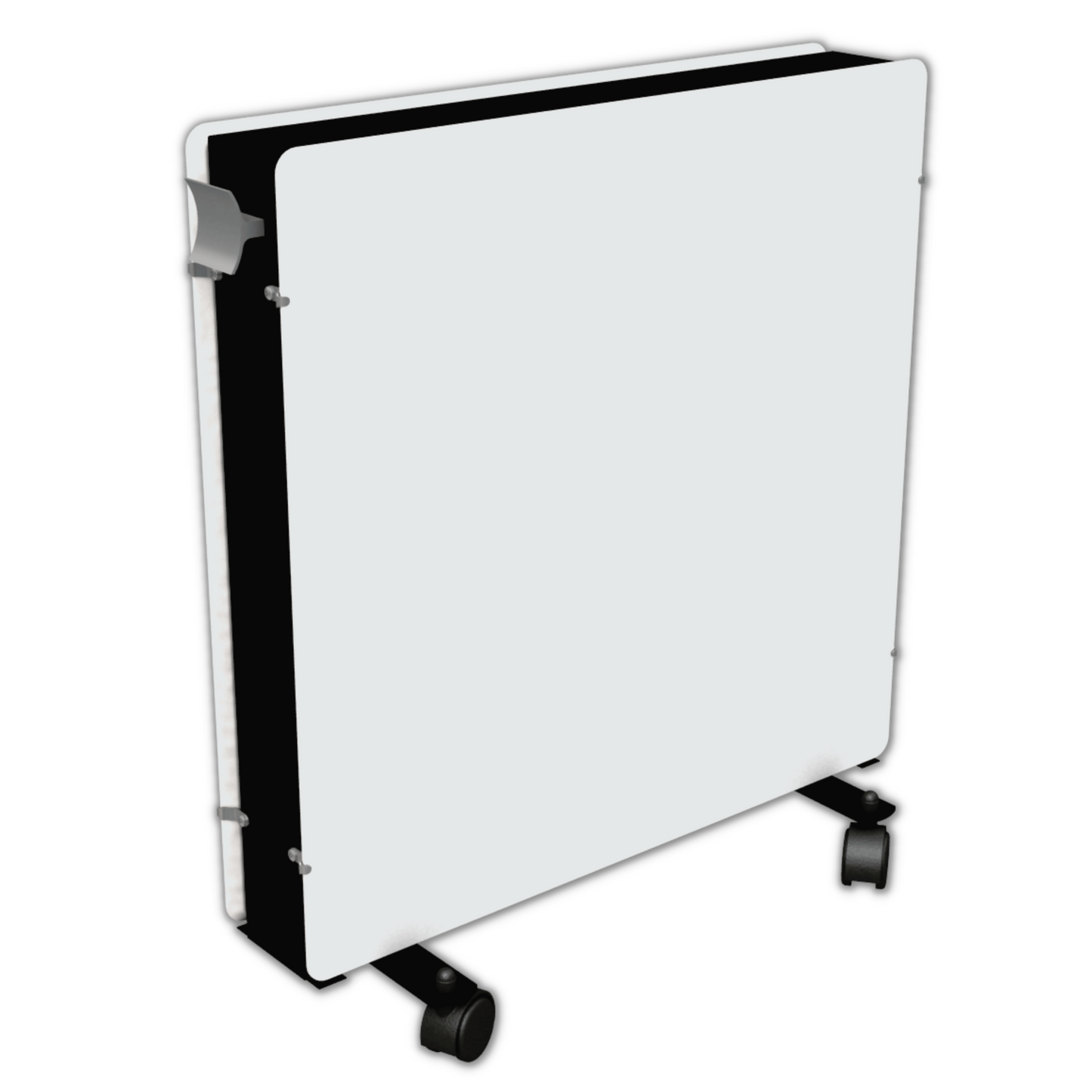 Climastar Optimax Infrarotheizung in Weiss, mobiler Einsatz, Aluminium-Griff, Thermostat, 1000-2000 Watt Leistung.