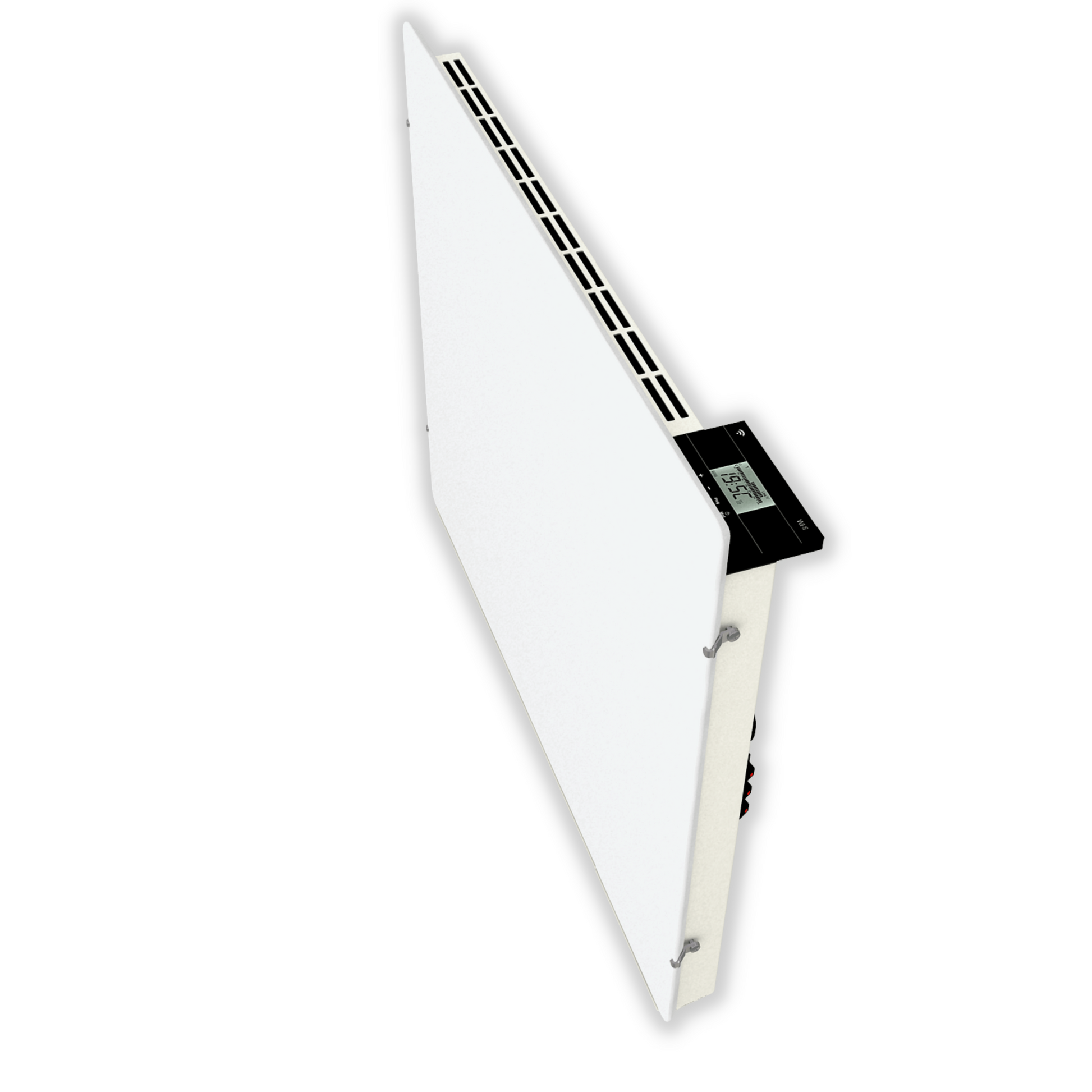 Climastar Silicium One WiFi Heizgerät in weissem Quarz-Design, energieeffizient und geräuschlos im Betrieb.