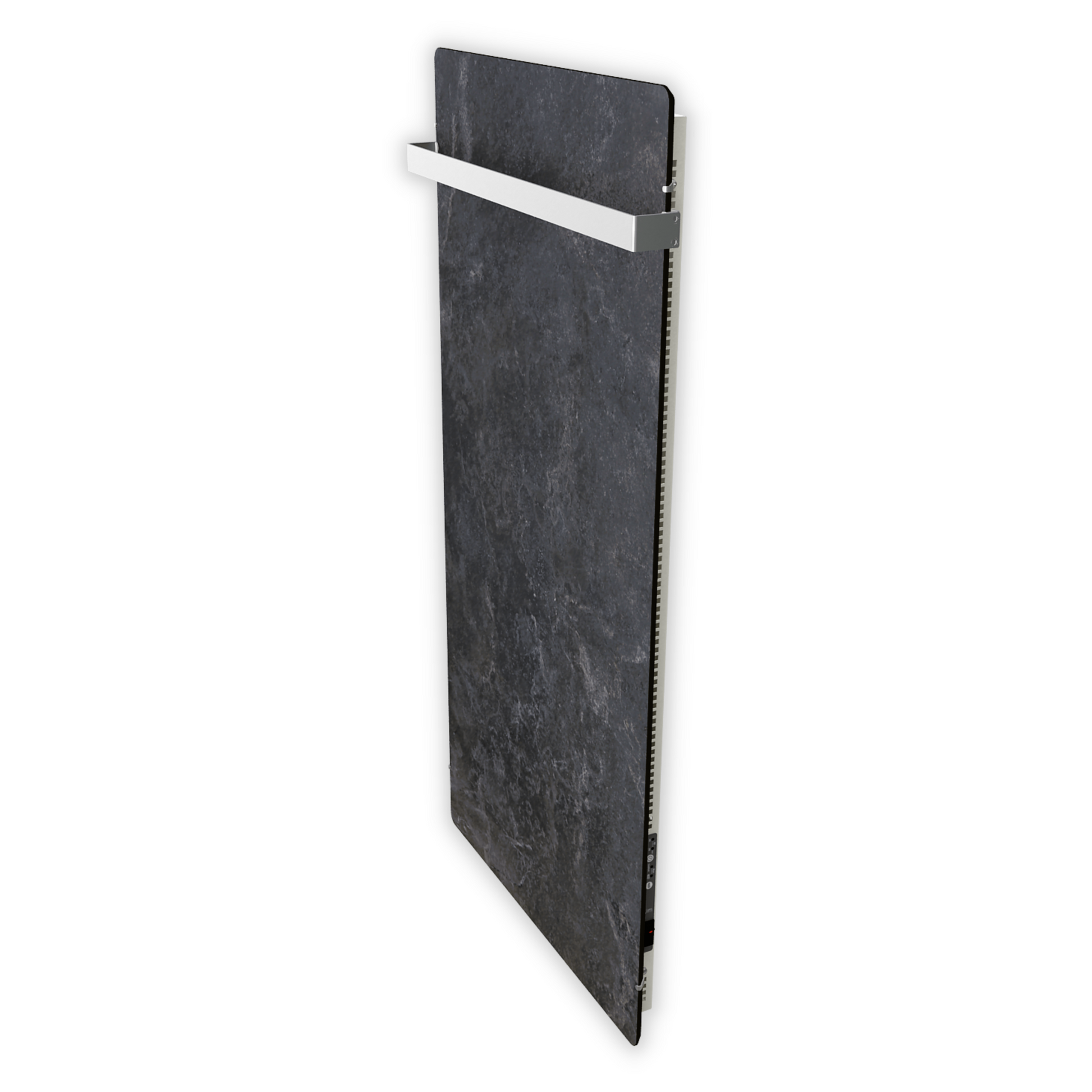 Climastar Slim BIG 800 Handtuchtrockner in Dunkel-Natura, mit elegantem Stein-Design, ideal für Badezimmer.