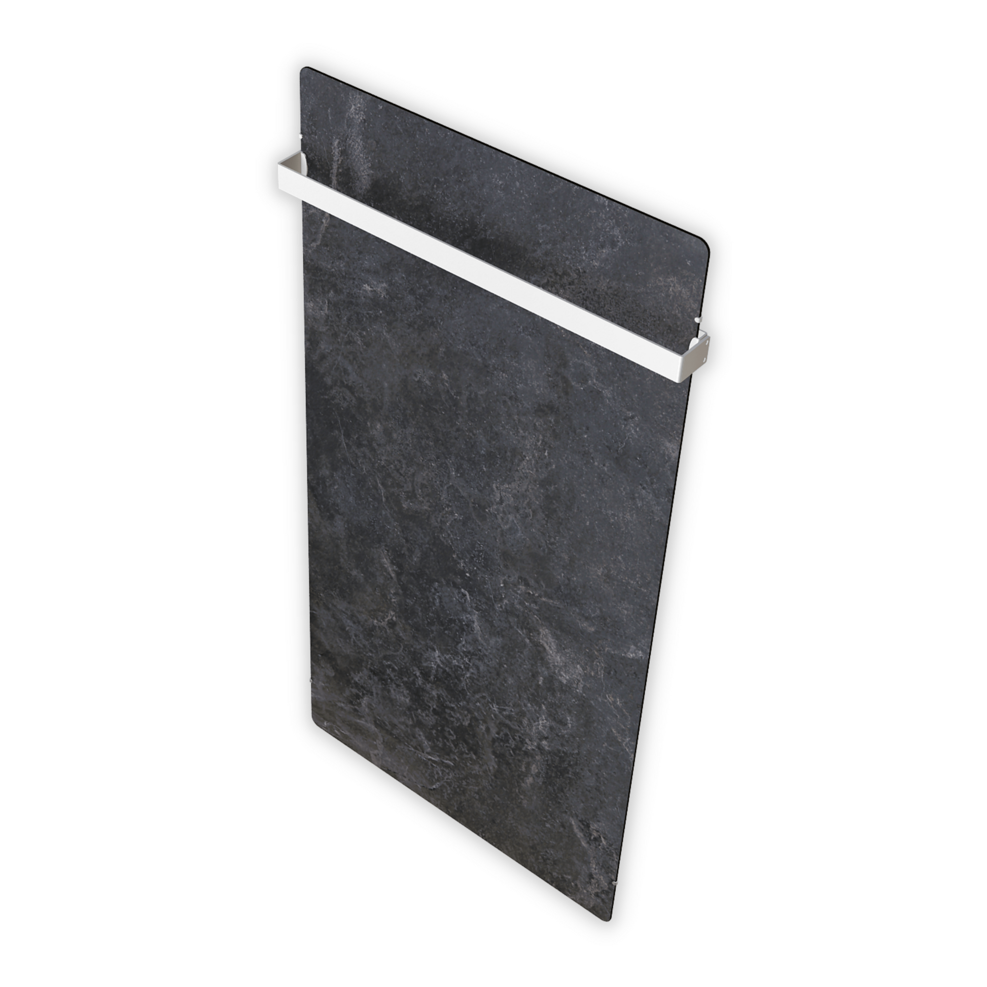 Handtuchtrockner Climastar Slim BIG 800 in Dunkelstein-Optik, ideal für Badezimmer mit komfortablem Handtuchhalter.