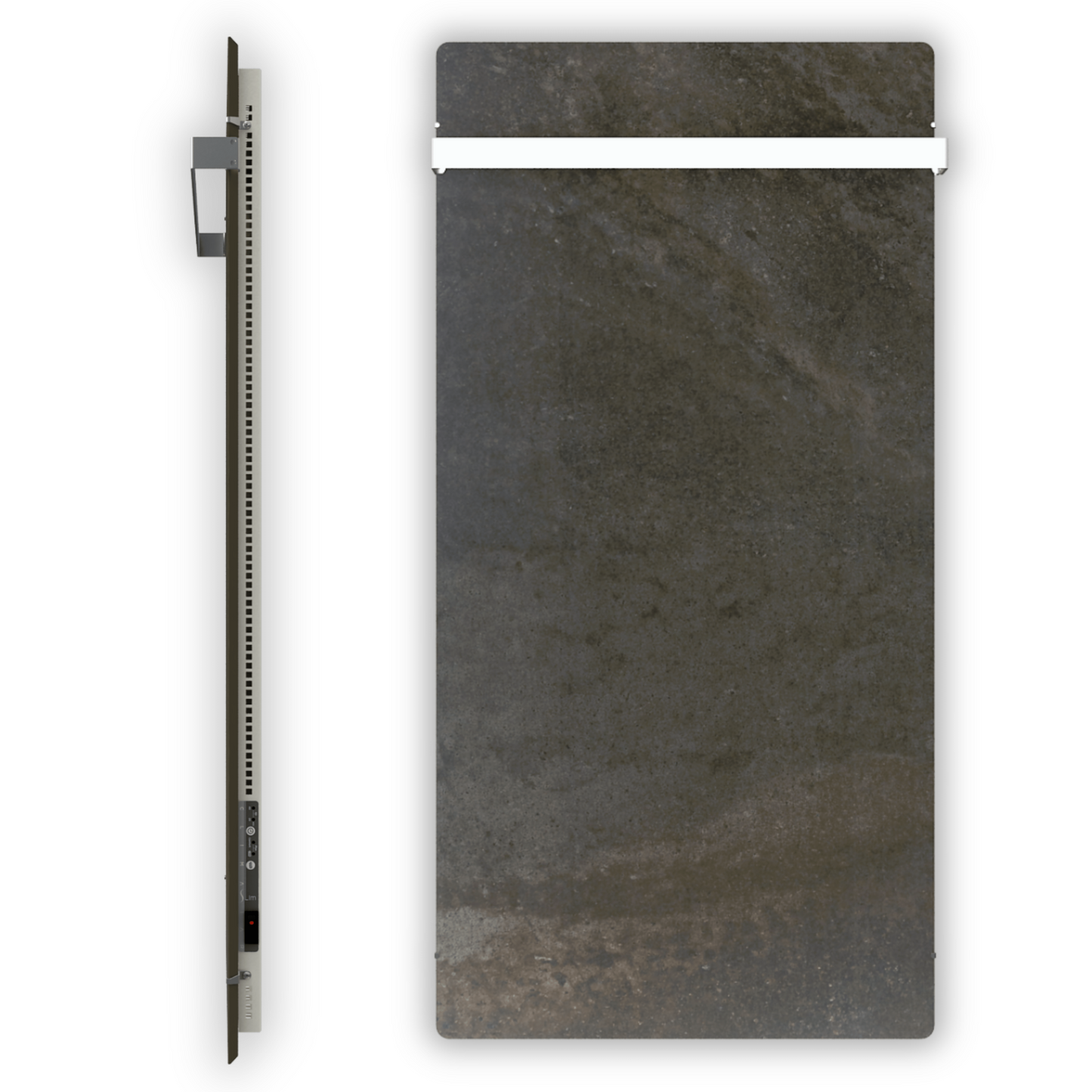 Climastar Slim BIG 800 Handtuchtrockner im eleganten Terra Limestone Design, ideal für Badezimmer.