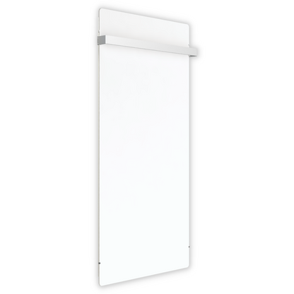 Handtuchtrockner Climastar Slim BIG 800 in weissem Quarz mit elegantem Stein-Design, ideal für Badezimmer.