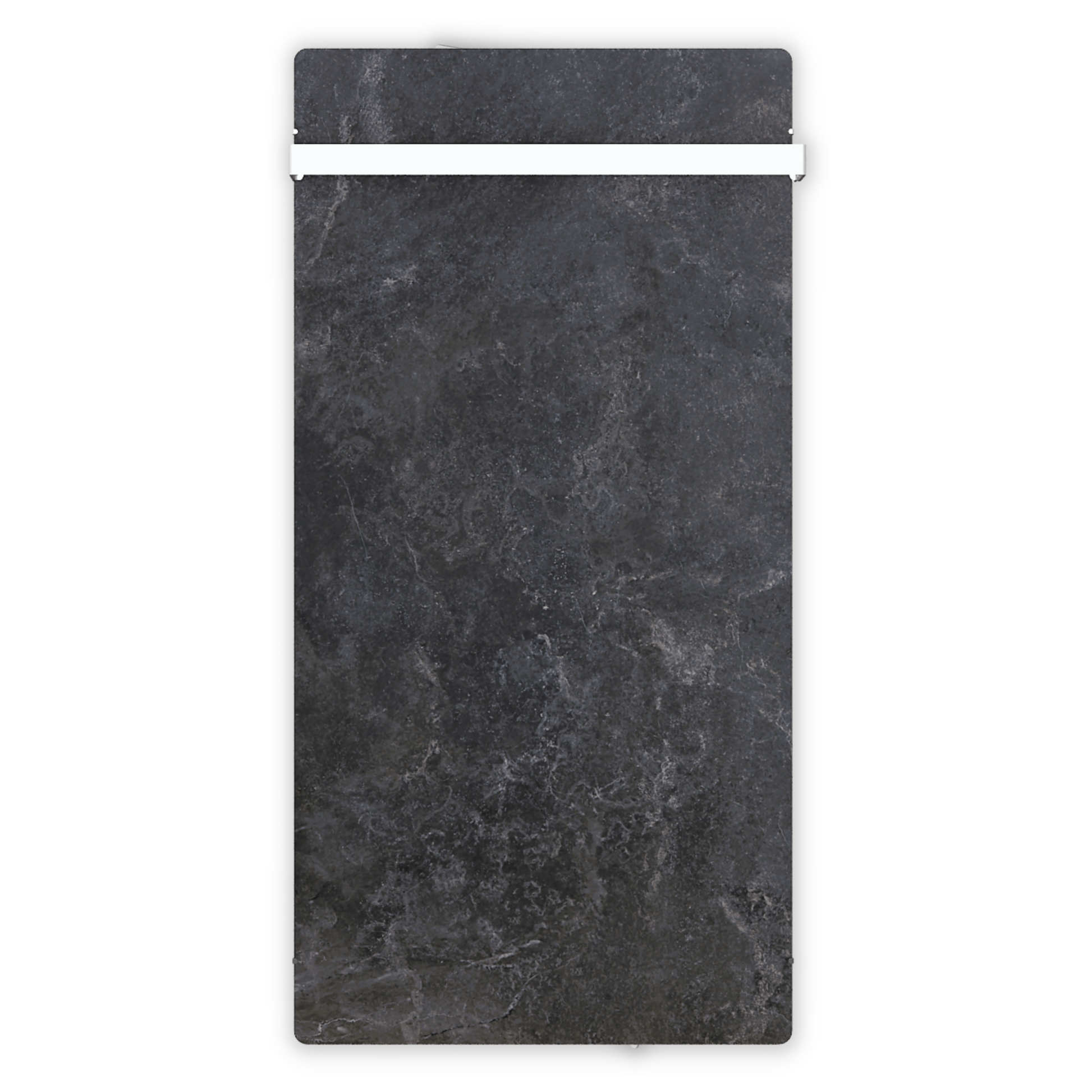 Handtuchtrockner Climastar Slim BIG 800 in dunkelbraunem Stein-Design für Badezimmer mit 800 Watt Heizleistung.