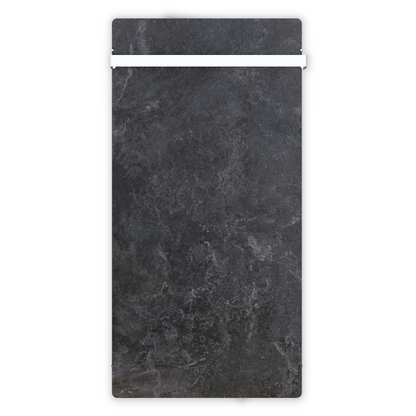 Handtuchtrockner Climastar Slim BIG 800 in dunkelbraunem Stein-Design für Badezimmer mit 800 Watt Heizleistung.