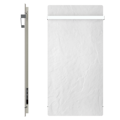 Climastar Slim BIG 800 Toalleros in Stein-Design mit Handtuchhalter, ideal für Badezimmerheizung.