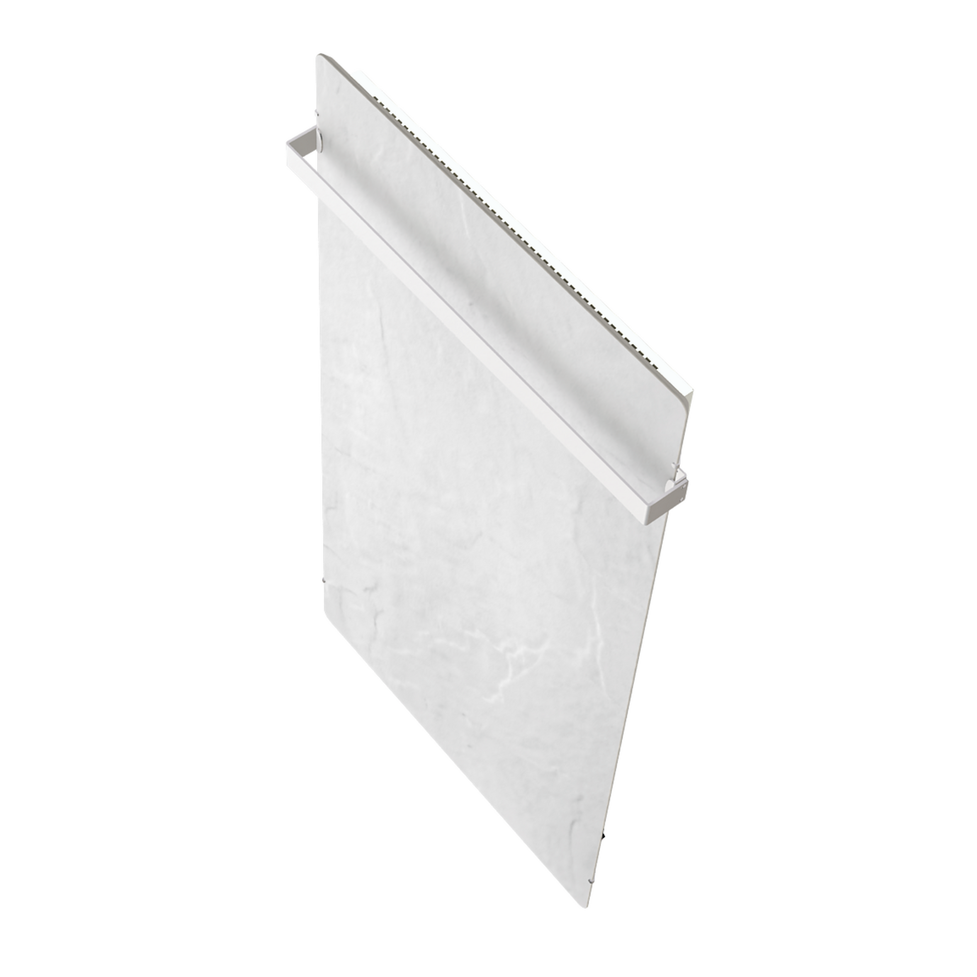 Climastar Slim BIG 800 Handtuchheizkörper in Light Natura, ideal für Badezimmer mit elegantem Stein-Design.