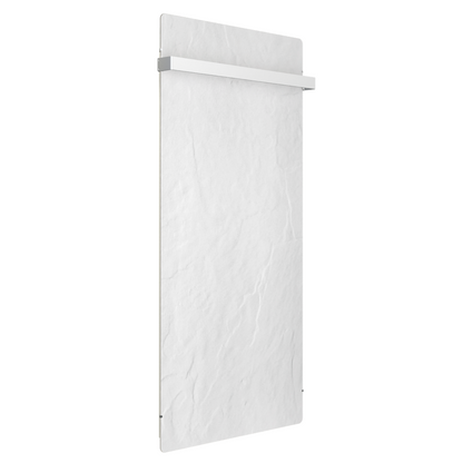 Kabelloser Handtuchheizkörper Climastar Slim BIG 800 in Stein-Design, ideal für Badezimmer.