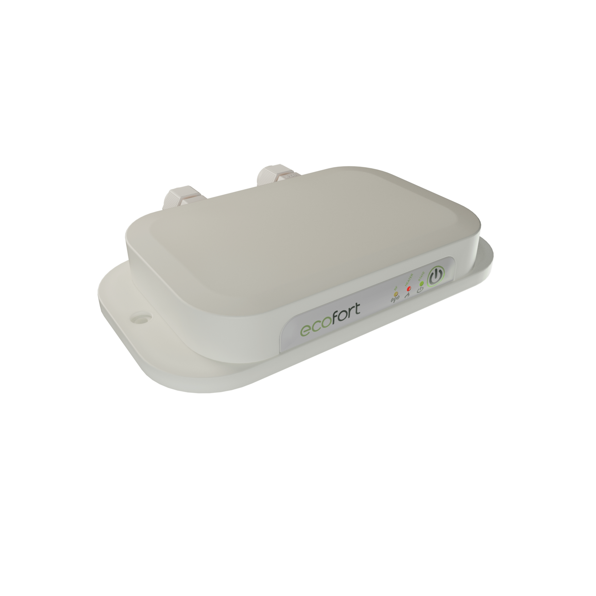ecoheat TCR Empfänger in flacher Bauweise, 8.5 cm Breite, 2.5 cm Höhe, 14.9 cm Länge, passend für 433 MHz und WiFi.