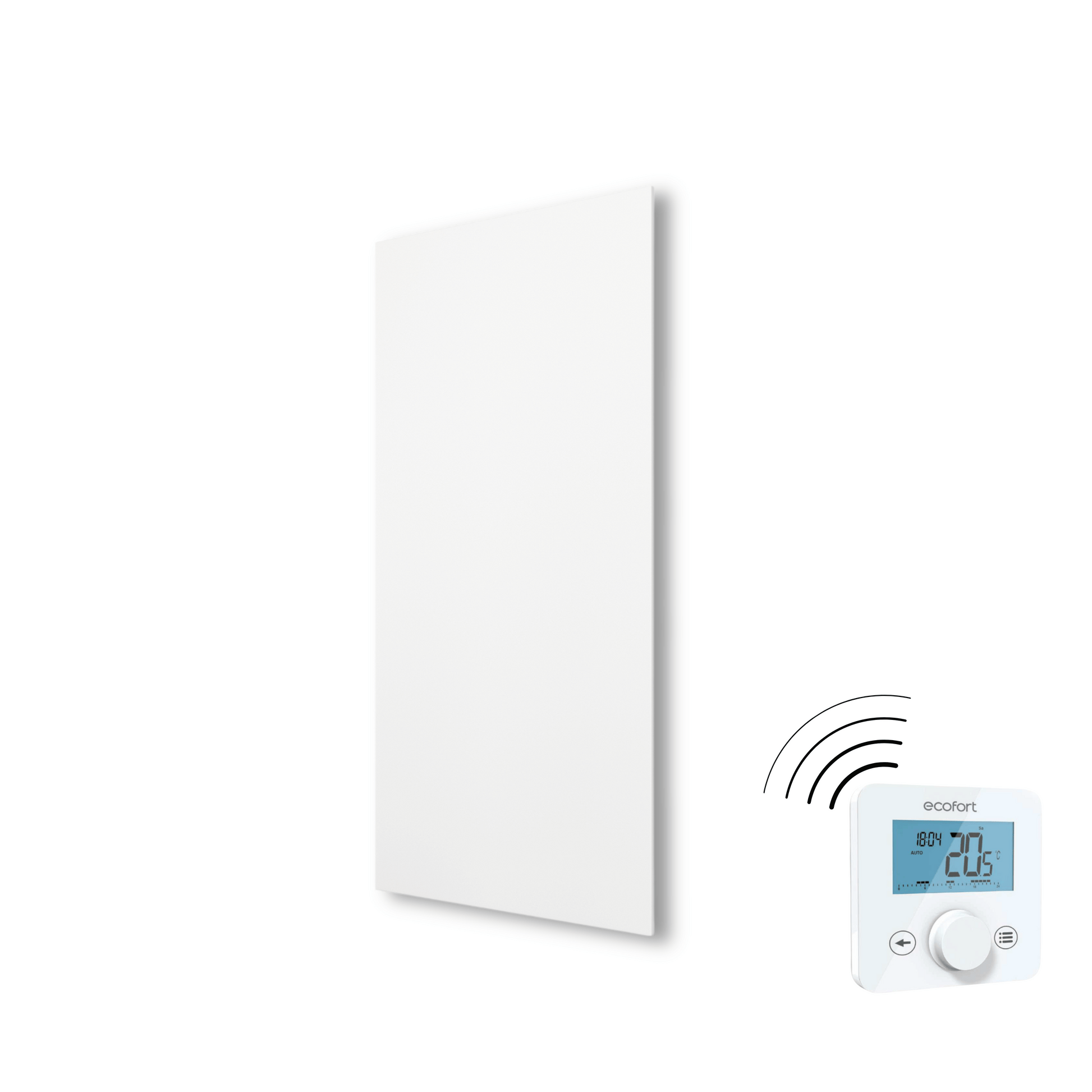 Die ecoheat Aura 750 überzeugt mit Feinstruktur-Oberfläche, robuster Verarbeitung und flexibler Montage – Qualität aus deutscher Fertigung.