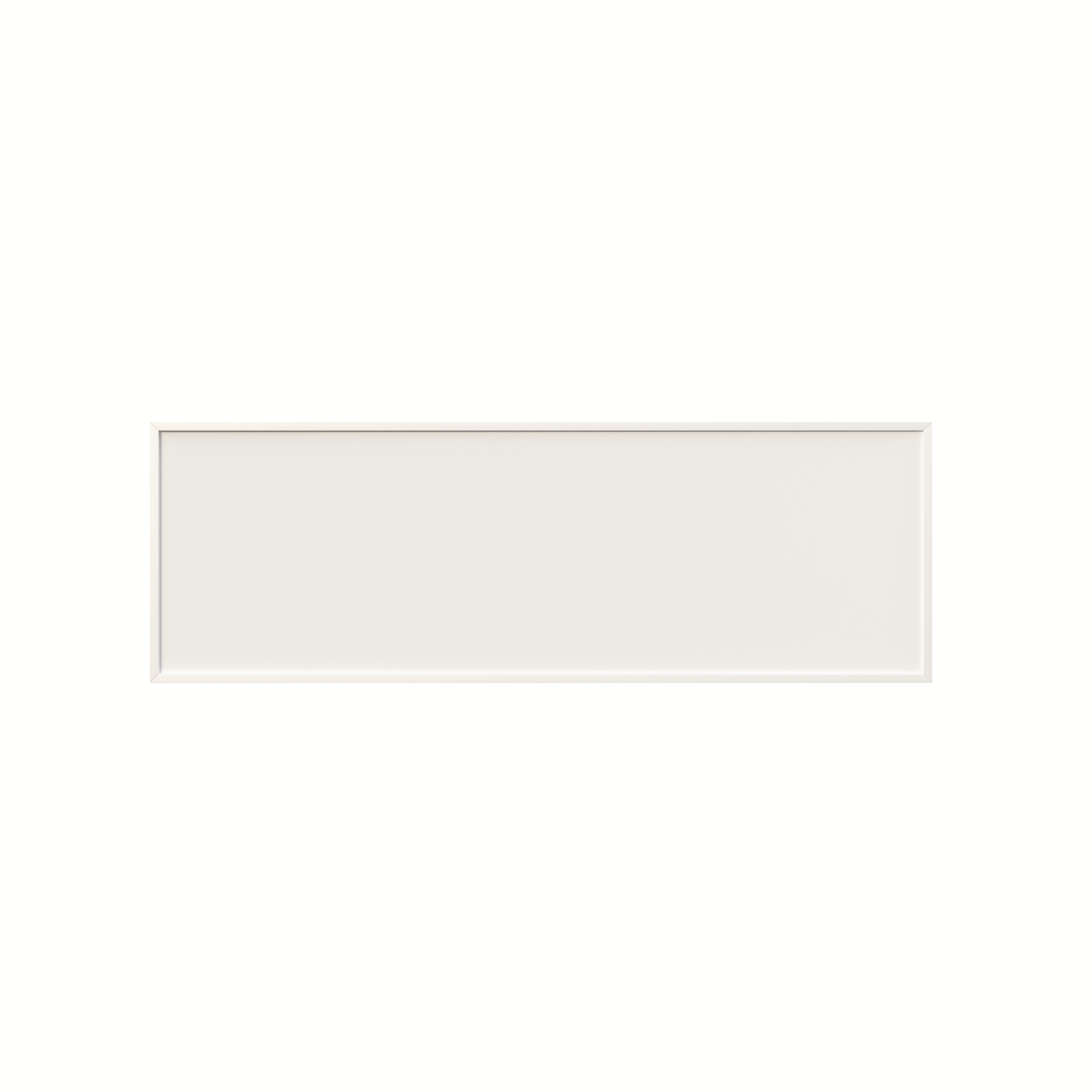 Platzsparende und ultraflache ecoheat Basic Infrarotheizung mit 300 Watt Leistung, montiert an der Wand.