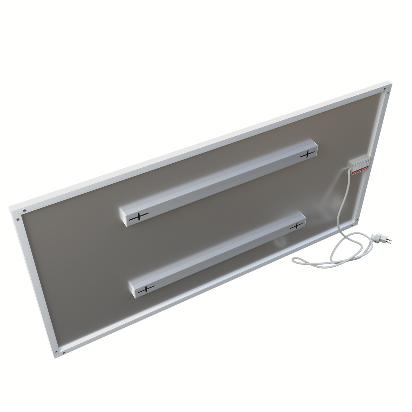 ecoheat Basic Infrarotheizung 800 W, ultraflaches Design, Aluminium, platzsparend, Wandmontage, 60 x 120 cm.