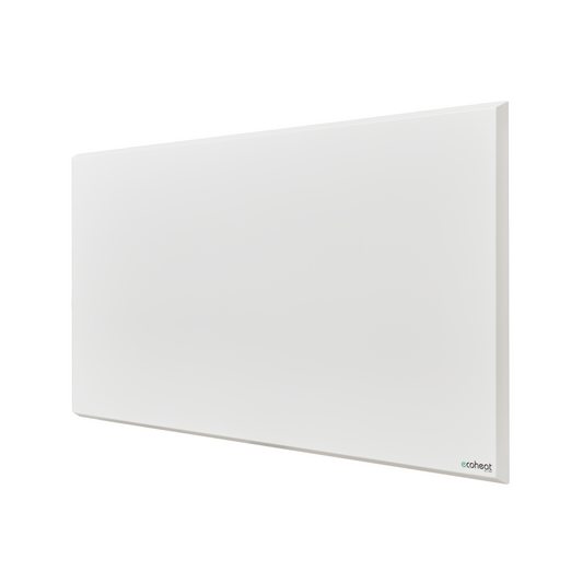 ecoheat Classic 900 Infrarotpanel zur Deckenmontage mit 900 Watt Heizleistung, IP44 Schutz und ultra-flachem Design.