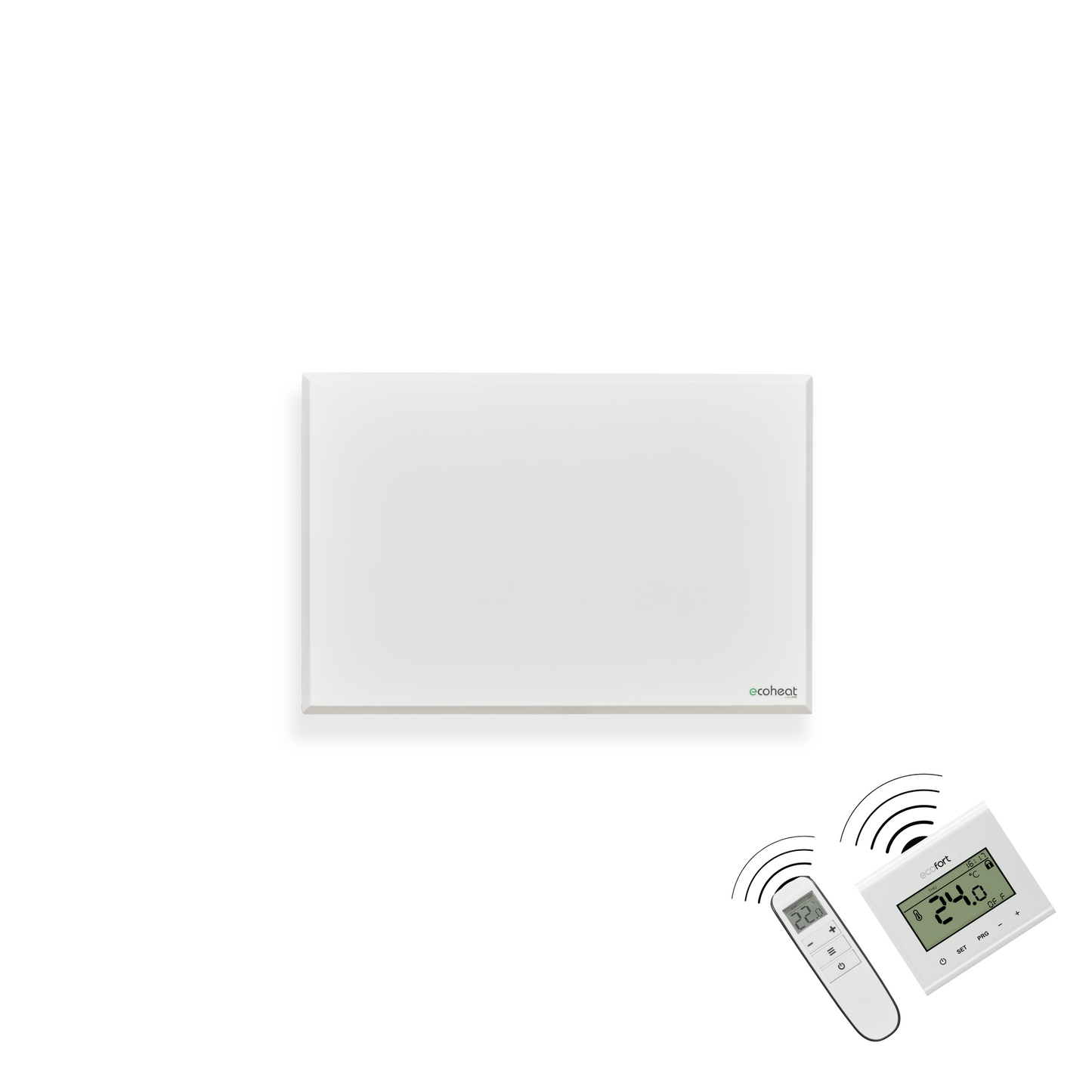 ecoheat Classic-T 300 Infrarotpanel in modernem Design, geeignet für Wandmontage, 300 Watt Heizleistung.