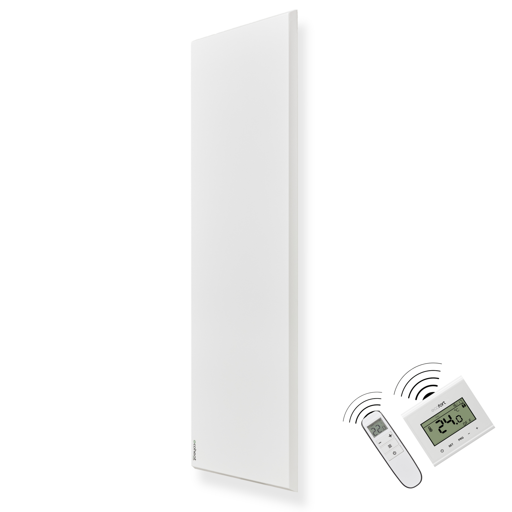 ecoheat Classic-T 550 Wandheizpanel, 550 W, Infrarotstrahler mit Funkempfänger und modernem Design.