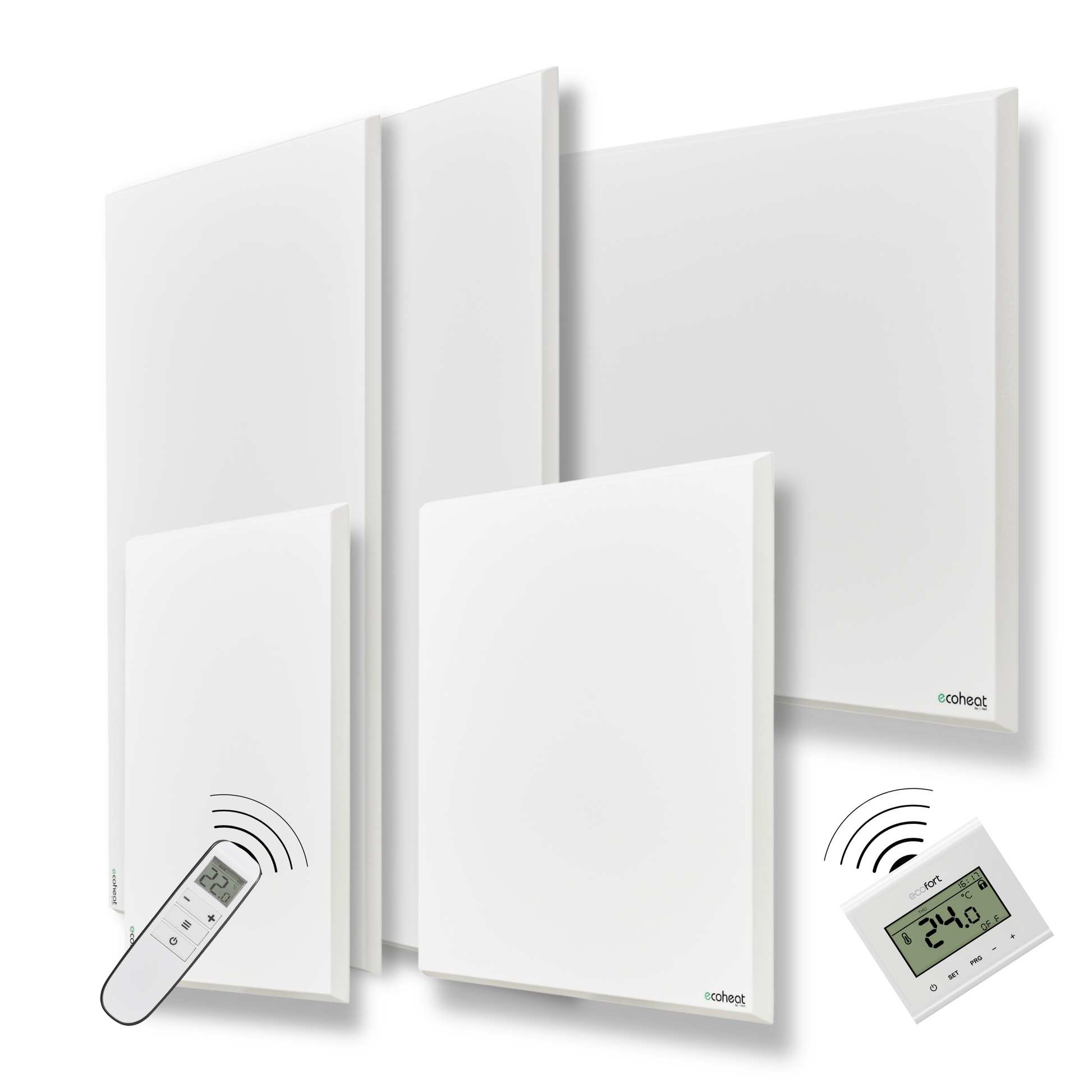 ecoheat Classic-T 700 infrarot Wandheizung in ultra-flachem Design mit Funk-Empfänger, geeignet für Räume bis 8 m².
