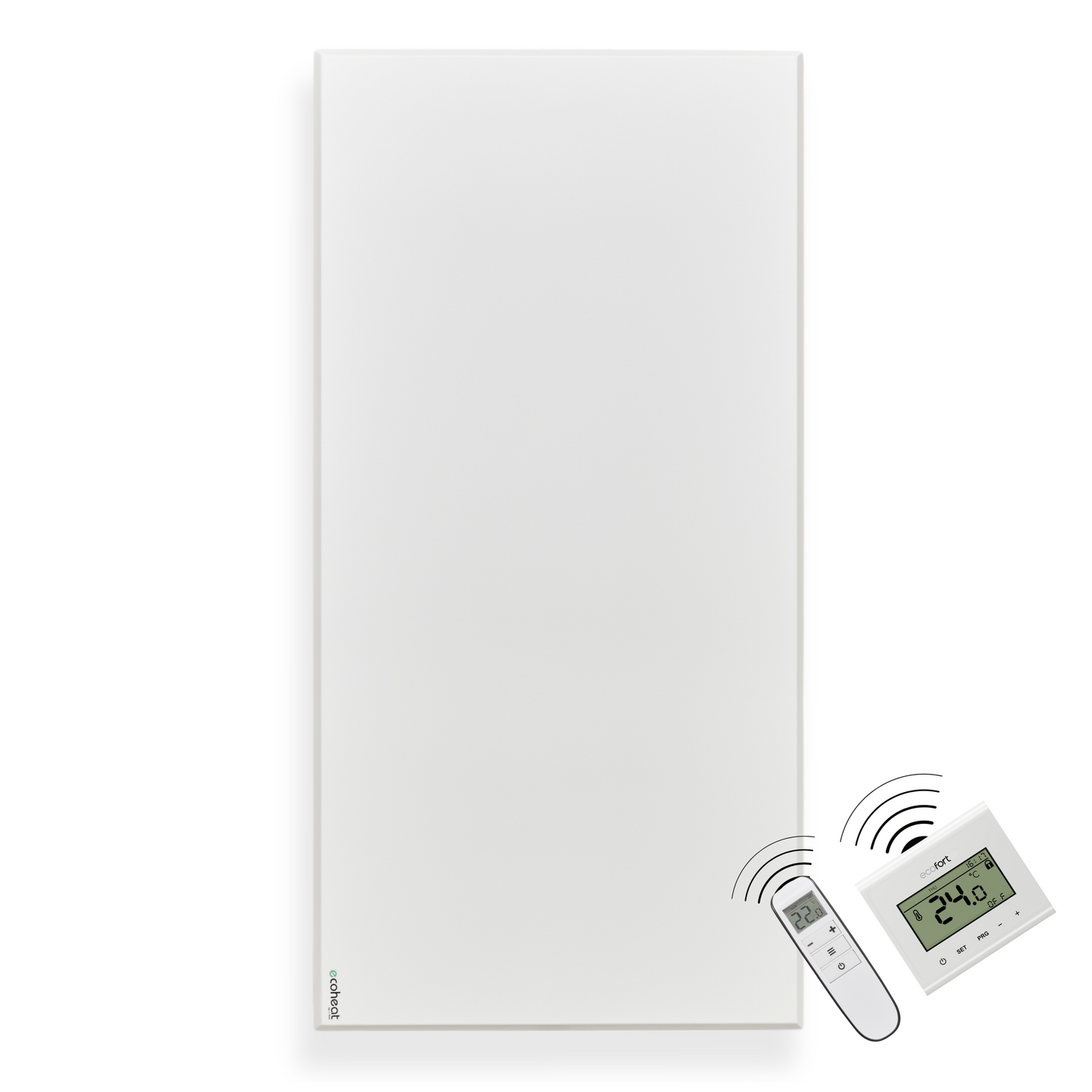 ecoheat Classic-T 900 Infrarotheizung an der Wand montiert, ultra-flaches Design, Heizleistung 900 Watt.