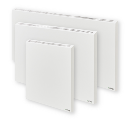 ecoheat Hybrid-T 1400 Heizgerät an der Wand, effizient mit 1400 Watt Heizleistung, mobil und wartungsfrei.