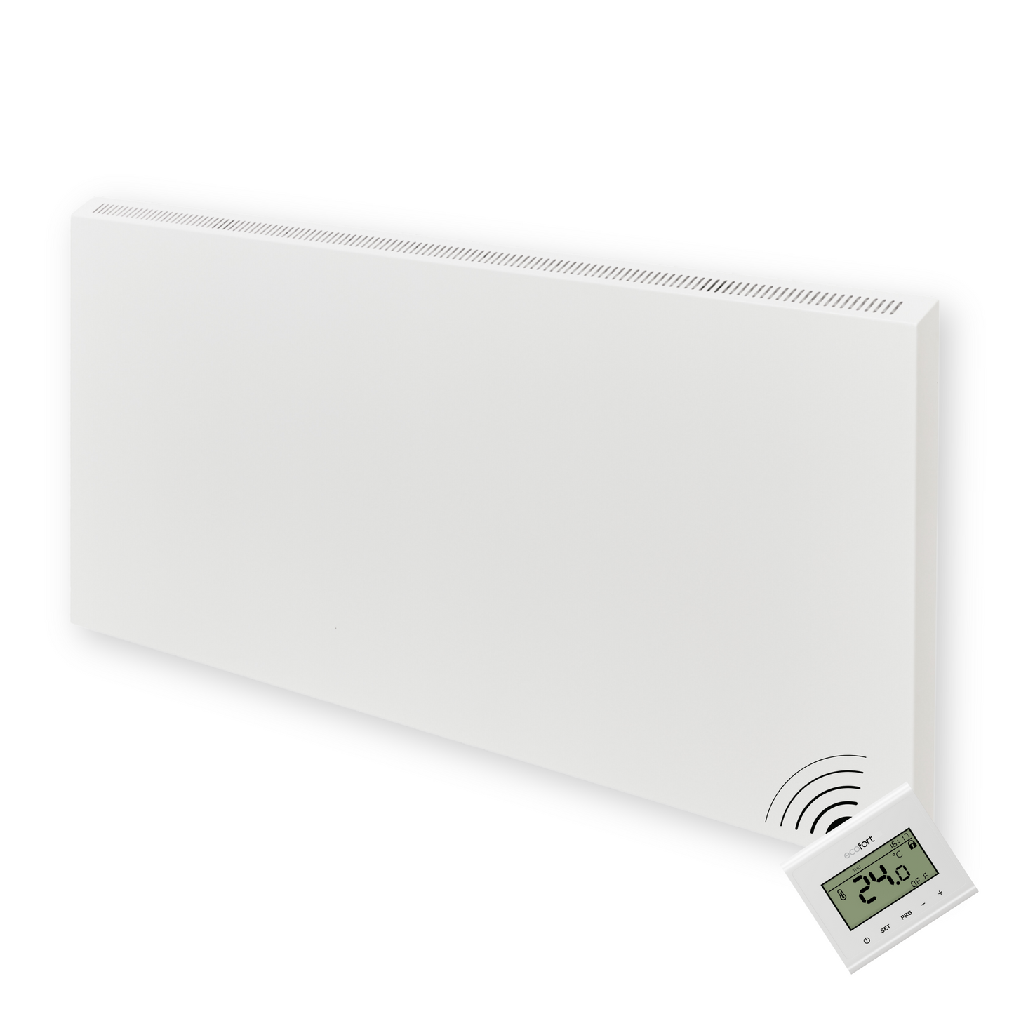 ecoheat Hybrid-T 1400 Heizgerät mit 1400 Watt Leistung, für Wand- oder Deckenmontage geeignet.