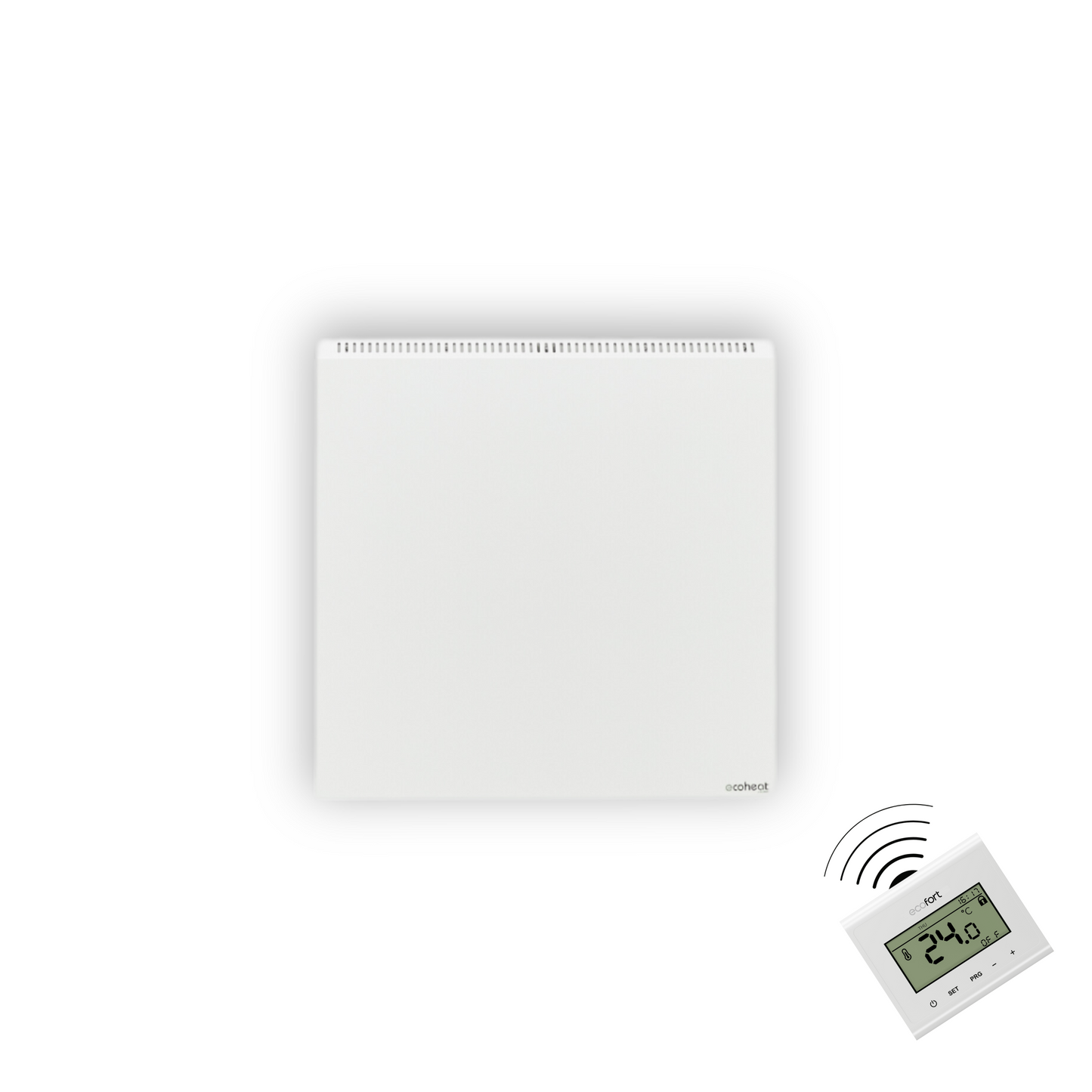 ecoheat Hybrid-T 600 Heizgerät mit Wandmontage und 600 Watt Heizleistung für effiziente Raumwärme.