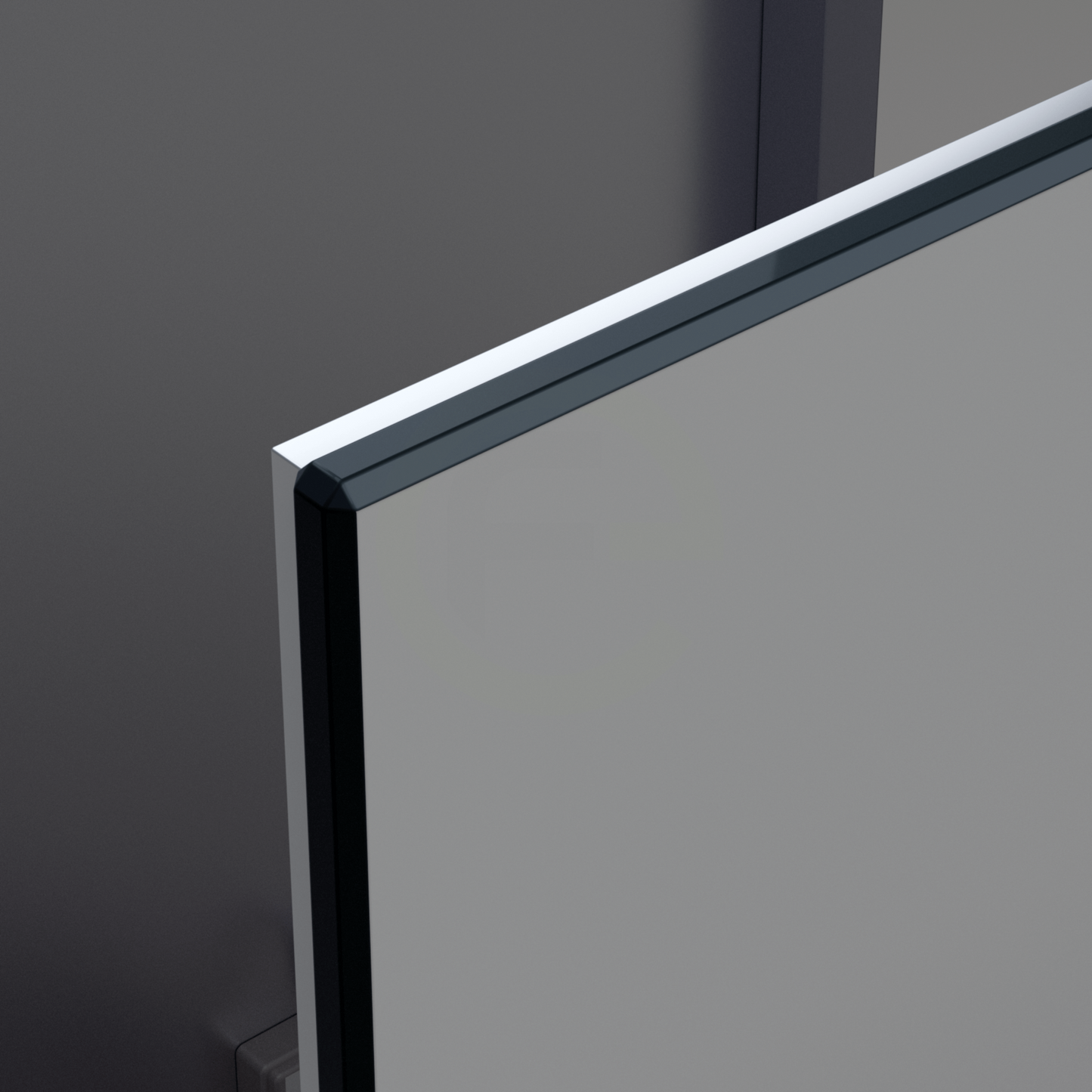 Infrarotheizung ecoheat Specchio 400 W mit glatter Spiegeloberfläche und rahmenlosem Design in 60 x 60 cm.