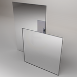 Infrarotheizung ecoheat Specchio 400 W in 60 x 60 cm mit glatter Spiegeloberfläche und rahmenlosem Design.