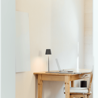 ecoheat Vitrea 360: Glasheizung in fein satiniertem Design, TÜV-geprüft & in Deutschland gefertigt – eleganter Wärmespender für jedes Raumkonzept.