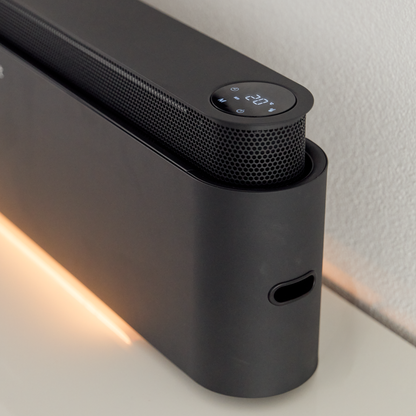 ecoQ HeatUp Monolith 2200 – modernes Heizgerät mit klarer Linienführung, vereint Design, Leistung und Effizienz in einem System