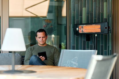 ecoQ Sole 2000 Infrarot-Heizstrahler für Wand- und Deckenmontage, 2000 Watt, inkl. Fernbedienung, IP55 Schutz.