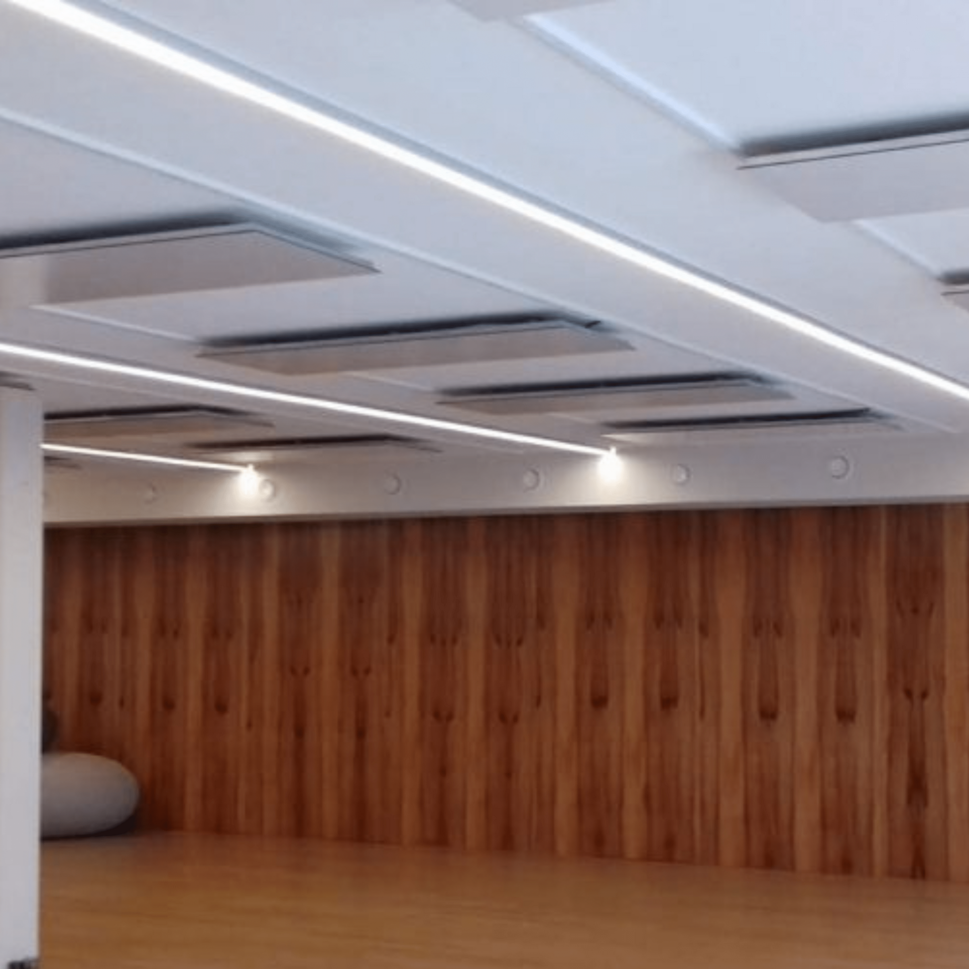 Mattweisses FIRST Heating Infrarotpanel 1000 W für Wand- und Deckenmontage, spritzwassergeschützt und elegant.