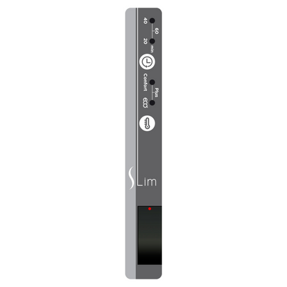 Handtuchtrockner Climastar Slim 500 W in Weiss Cashmere, 25 x 100 cm, modernes Stein-Design.