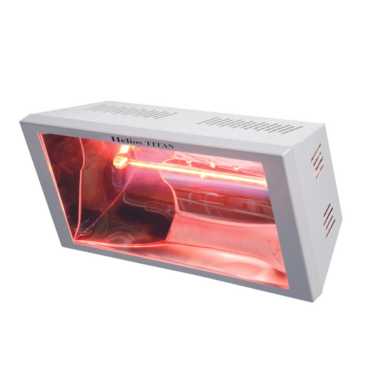 Helios Titan Industrie-Heizstrahler 2000 W, Infrarotstrahler für Gewerbe, strahlwassergeschützt IPX5, Deckenmontage