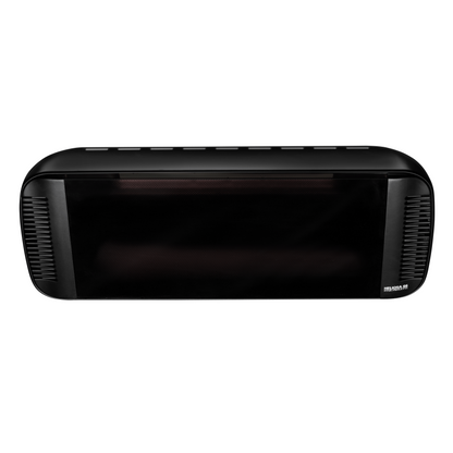 Heizstrahler Heliosa 66 Black in diskreter schwarzer Farbe, geschützt gegen Regen und Staub (IP25).