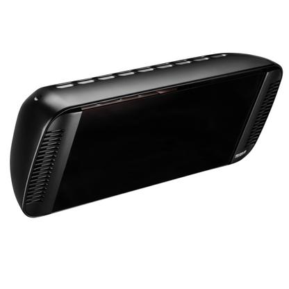 Heliosa 66 Black Heizstrahler in diskreter schwarzer Farbe, wetterbeständig und mit hitzeresistentem Sicherheitsglas.