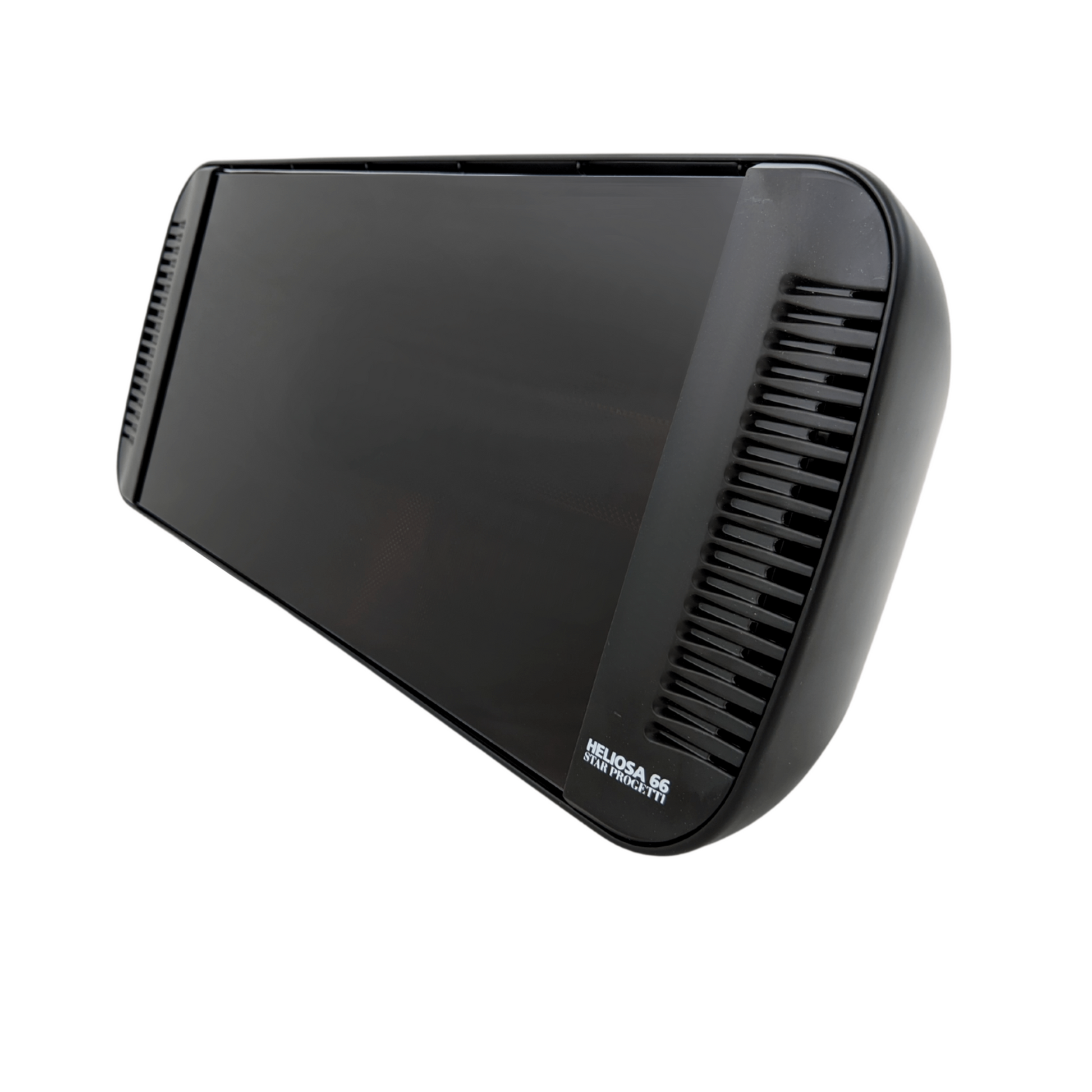 Heizstrahler Heliosa 66 Black in diskreter schwarzer Farbe, geschützt gegen Regen und Staub (IP25).